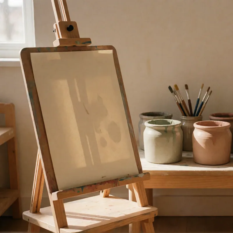 Easels in the art area at Woodside Daycare