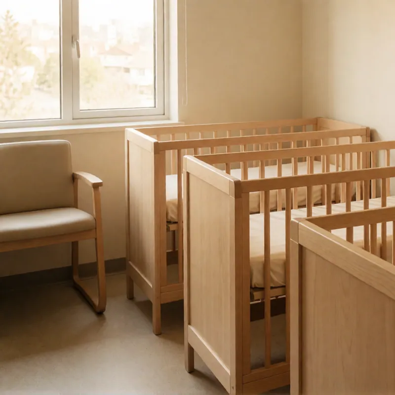 Cots in the infant room at Woodside Daycare